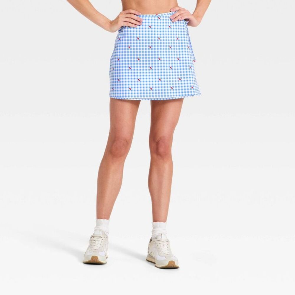 All In Motion - Women's Knit Wrap Skort - All In Motion Blue Gingh Blue - Picture 1 of 4